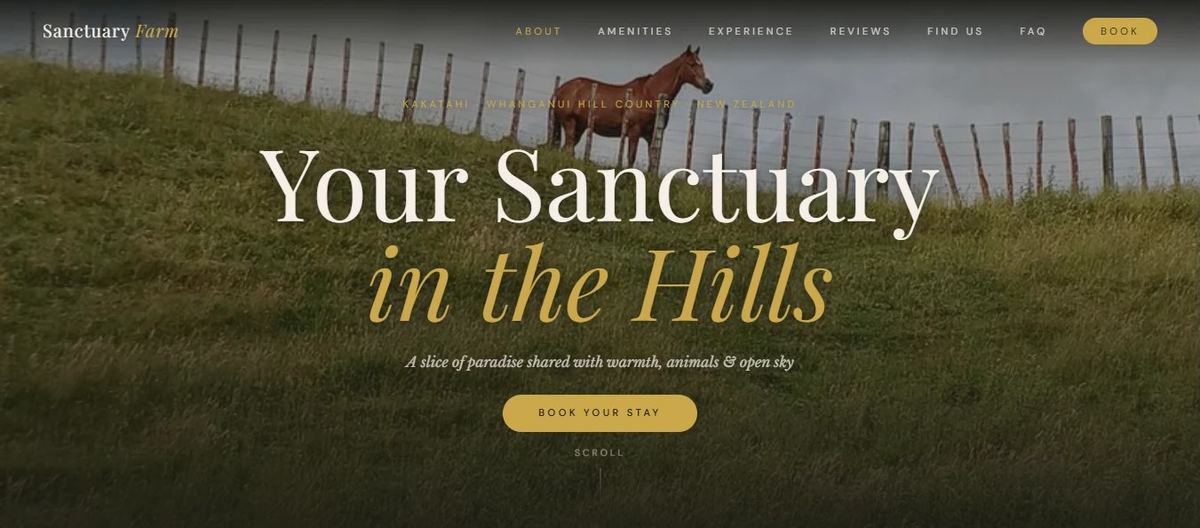 Sanctuary Farm website homepage
